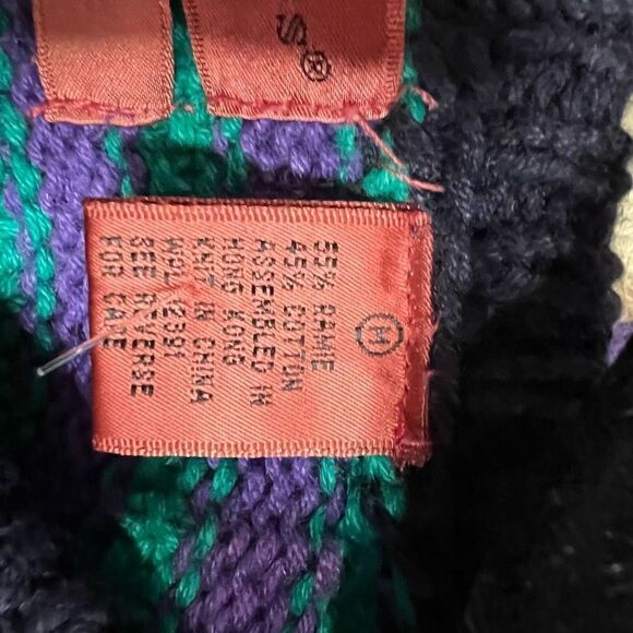 Vintage Northern Isles Mixed Print Stars Stripes Oversized Sweater - Picture 4 of 9